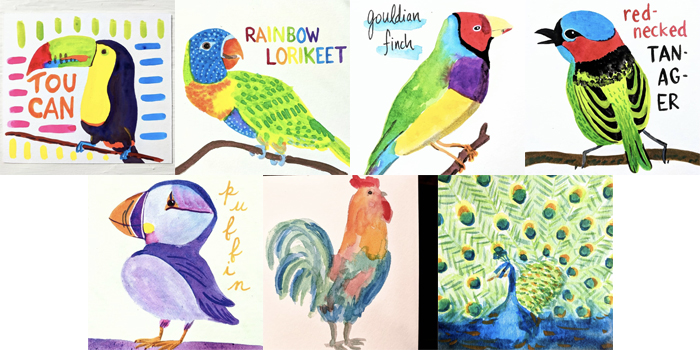 #MightCouldDrawToday Week 5: Birds, by Libby Ventura. Christine Nishiyama, Might Could Studios