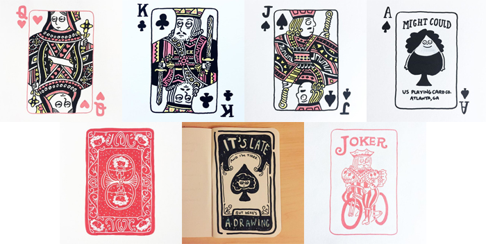 #MightCouldDrawToday Week 11: Playing Cards. Christine Nishiyama, Might Could Studios