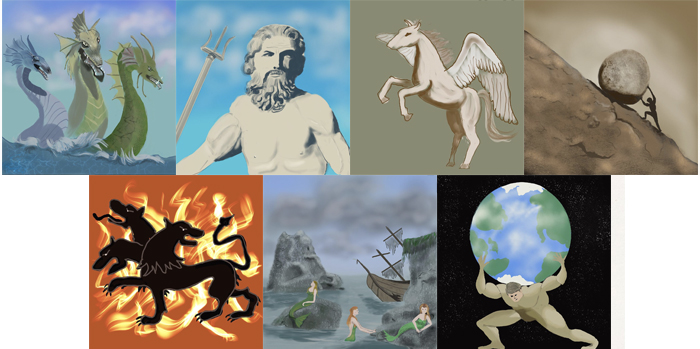 #MightCouldDrawToday Week 18: Greek Mythology. Art by Marj Franke