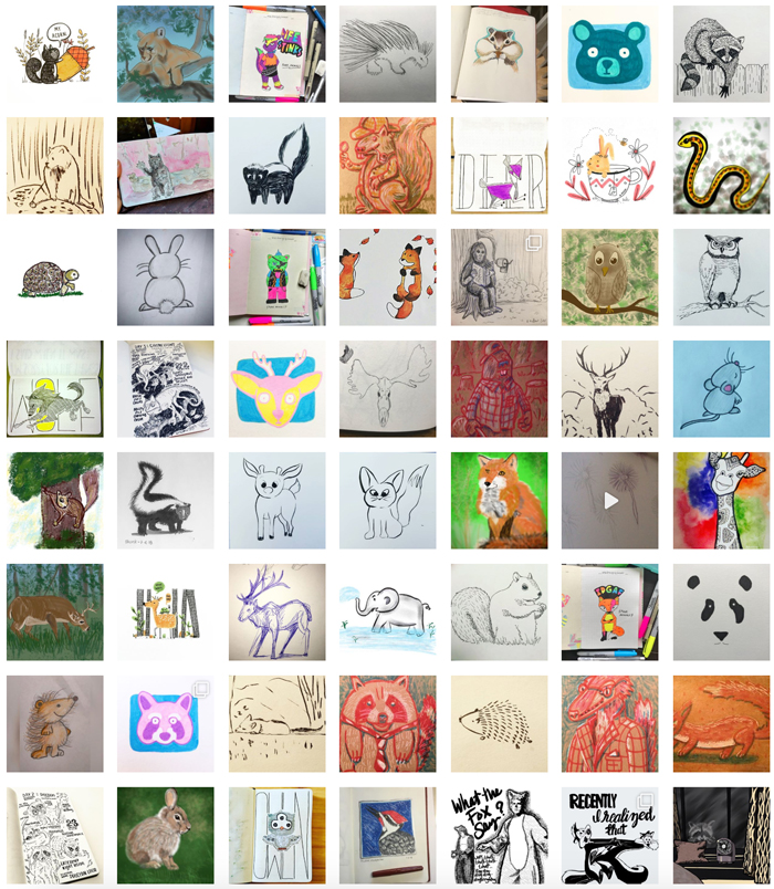 #MightCouldDrawToday Week 20: Forest Animals. Christine Nishiyama, Might Could Studios