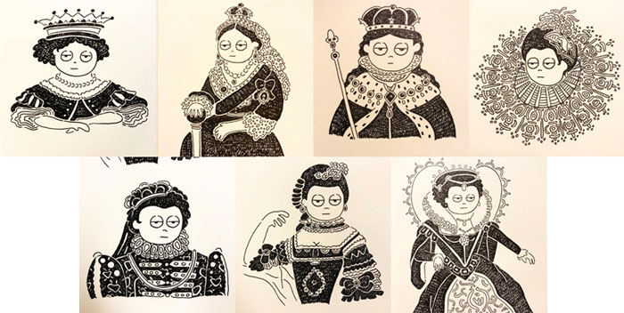 #MightCouldDrawToday Week 38: Queens. Christine Nishiyama, Might Could Studios.