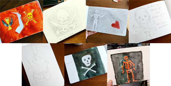 #MightCouldDrawToday Week 39: Pirates. Art by Margaret Timbrell