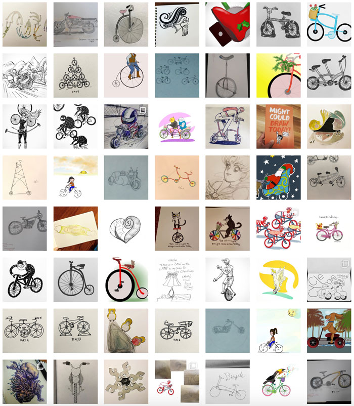 #MightCouldDrawToday Week 41: Cycles. Christine Nishiyama, Might Could Studios.