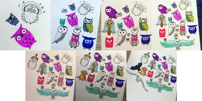 #MightCouldDrawToday Week 43: Owls. Art by JenDrawsThings.
