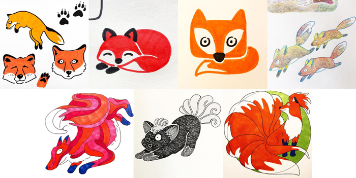 #MightCouldDrawToday Week 53: Foxes. Christine Nishiyama, Might Could Studios.