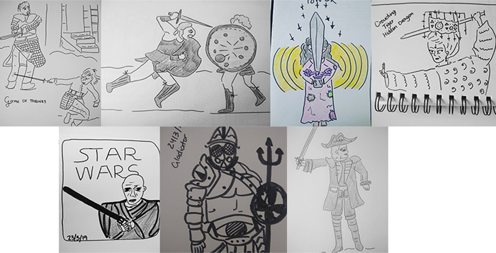 #MightCouldDrawToday Week 57: Sword Fighting. Art by Itna.